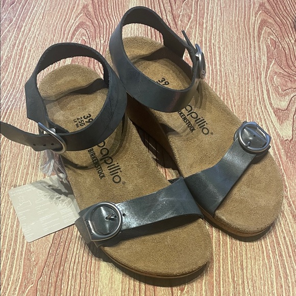 Papillio Shoes - New Papillio Birkenstock Women's Soley Metallic Gray Sandal